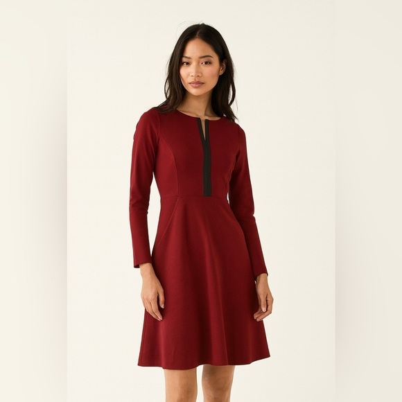 Natori Knit Ponte Fit & Flare Red  Dress Size XS NWT - Picture 1 of 4